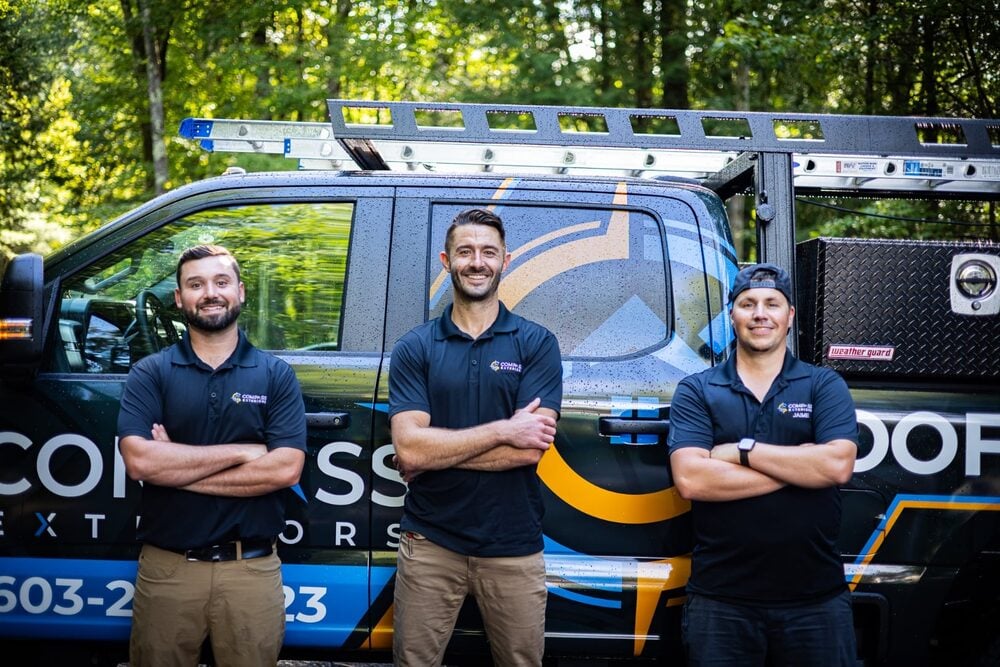 Compass Exteriors owners Ben Couture, Corey Paquette, and Jaime Machado