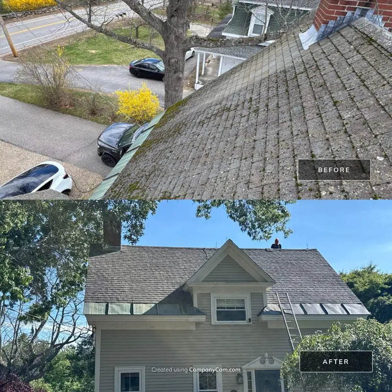 Pine and Mill Road Dormer Reroof in Weathered Wood — North Hampton, NH — completed by Compass Exteriors in North Hampton