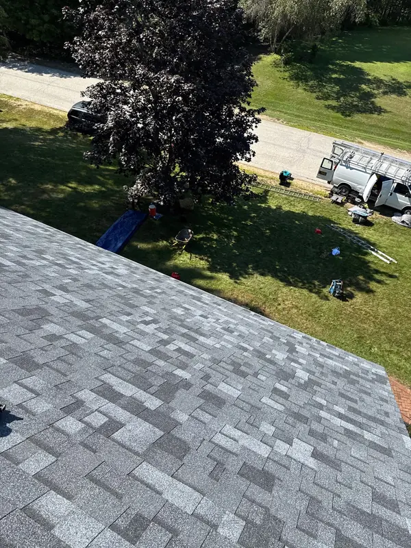 Slatestone Gray Shingles Paired with New Gutters — Brentwood, NH — completed by Compass Exteriors in Brentwood
