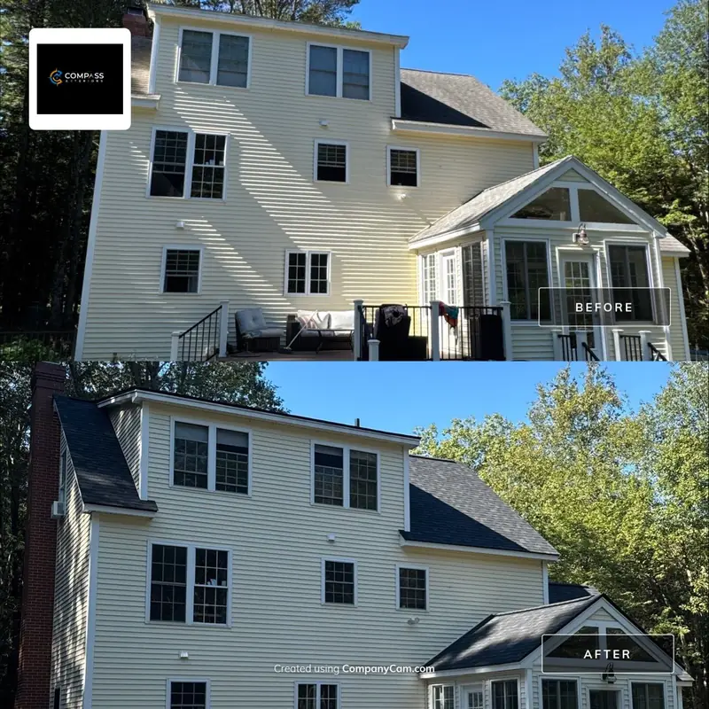 SureNail Shingles in Onyx Black with Matching Drip Edge — Brentwood, NH — completed by Compass Exteriors in Brentwood