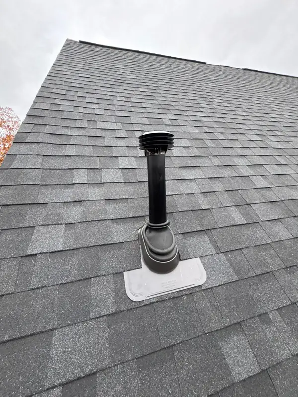 Onyx Black Duration Shingles with Color-Matched Accessories — Hollis, NH — completed by Compass Exteriors in Hollis