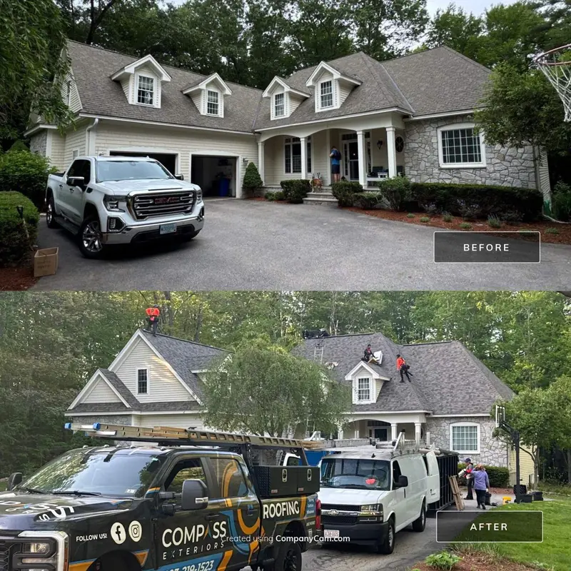 48-Square Reroof in Driftwood Shingles Over Two Days — Exeter, NH — completed by Compass Exteriors in Exeter