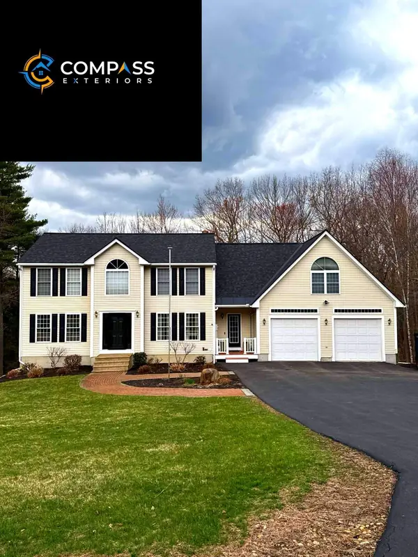 Pre-Bent Metal Valleys on a Black Drip Edge Reroof — Hooksett, NH — completed by Compass Exteriors in Hooksett