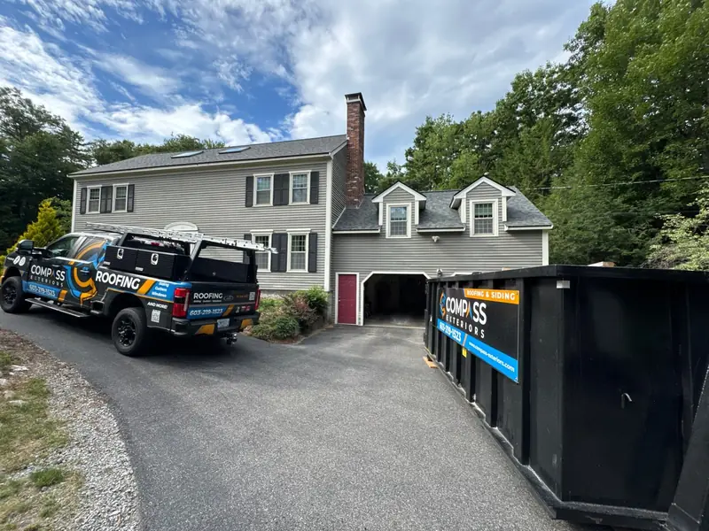 Estate Gray Roof Replacement Behind Bedford Village Inn — Proactive Replacement, Bedford, NH — completed by Compass Exteriors in Bedford